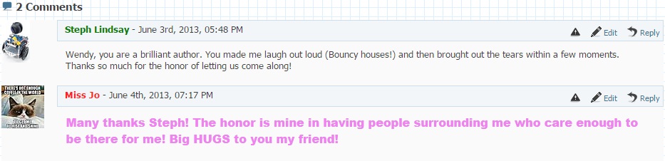 Comments from the old website.