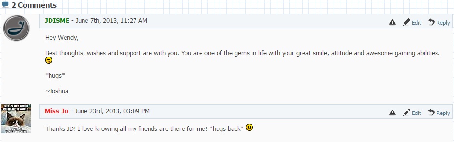 Comments from the old website.