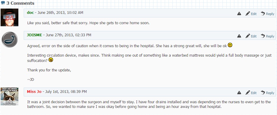 Comments from the old website.