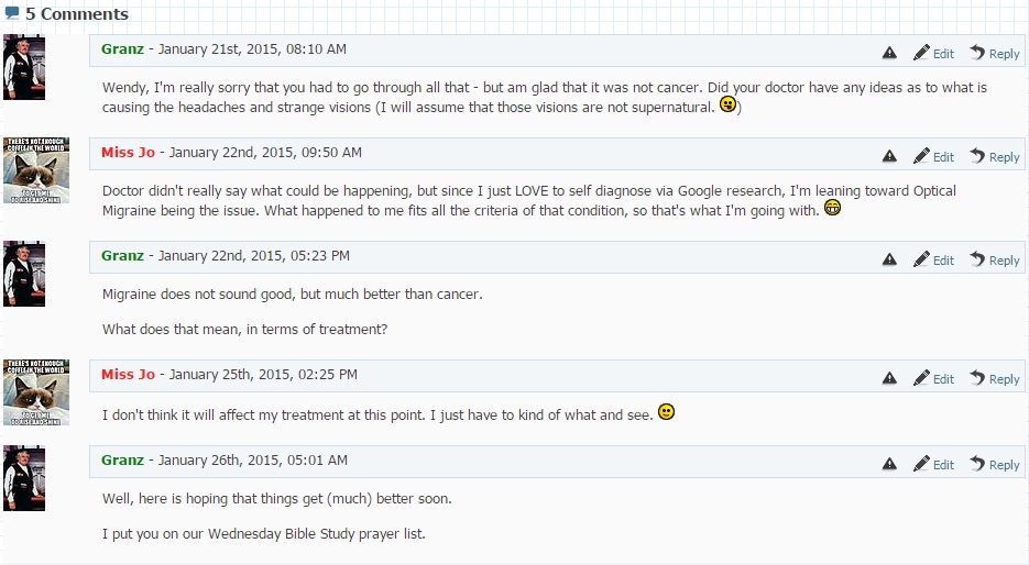 Comments from the old website.