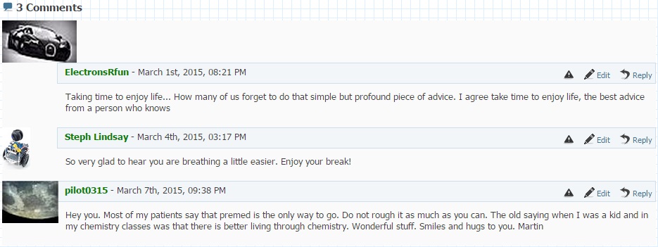 Comments from the old website.