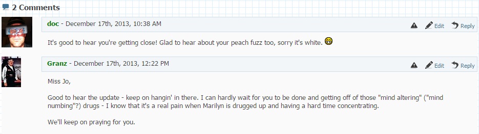 Comments from the old website.