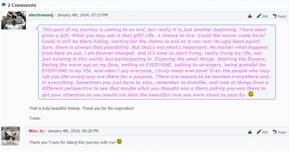 Comments from the old website.