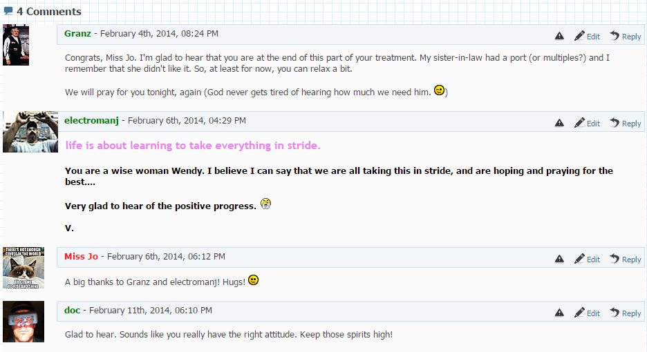 Comments from the old website.