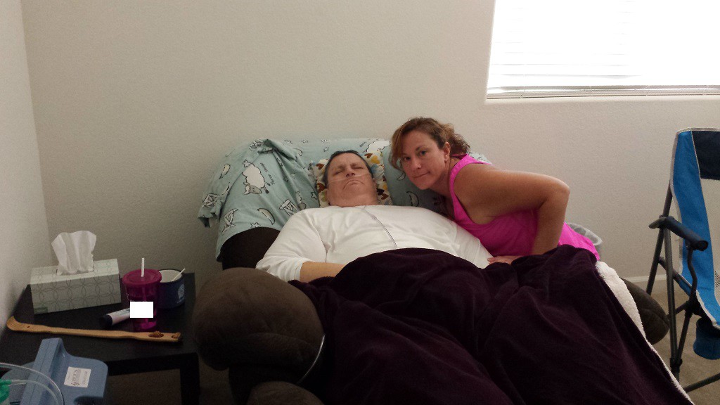 Wendy's sister, Becky, helping out.